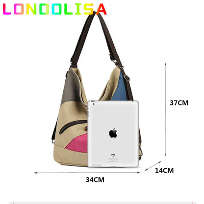 Women 3 In 1 Handbags Crossbody Canvas Bag for Women 2024 Big Shoulder Tote Female Handbags Lady Designer Messenger Backpack Sac