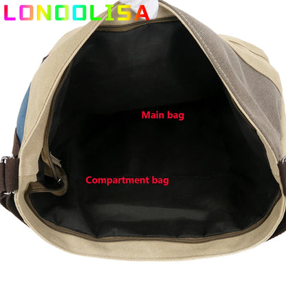 Women 3 In 1 Handbags Crossbody Canvas Bag for Women 2024 Big Shoulder Tote Female Handbags Lady Designer Messenger Backpack Sac