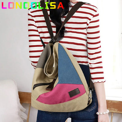 Women 3 In 1 Handbags Crossbody Canvas Bag for Women 2024 Big Shoulder Tote Female Handbags Lady Designer Messenger Backpack Sac