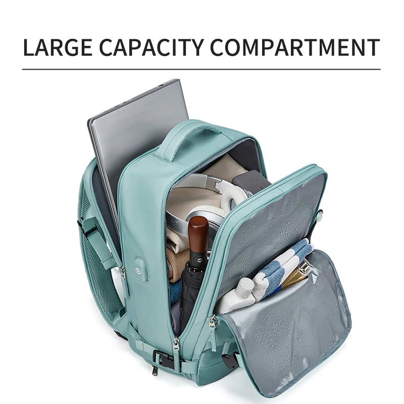 Women Backpack 15.6inch Teenage girl USB charging Laptop Backpack Independent Shoe bag travel Business Backpack outdoor Backpack