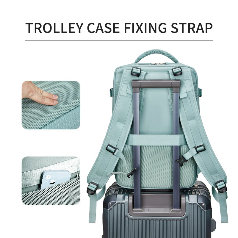 Women Backpack 15.6inch Teenage girl USB charging Laptop Backpack Independent Shoe bag travel Business Backpack outdoor Backpack