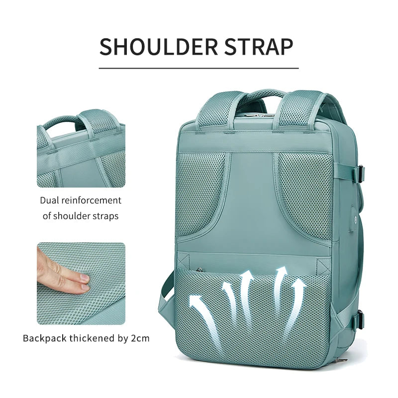 Women Backpack 15.6inch Teenage girl USB charging Laptop Backpack Independent Shoe bag travel Business Backpack outdoor Backpack