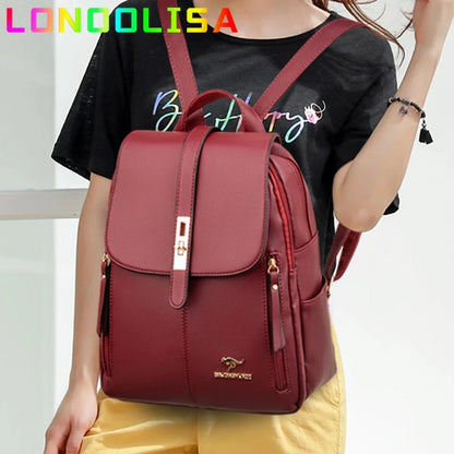 Women Backpack 2021 Leather Backpacks Female Designer Backpack For Girls School Bag High Quality Travel Bagpack Ladies Sac A Dos