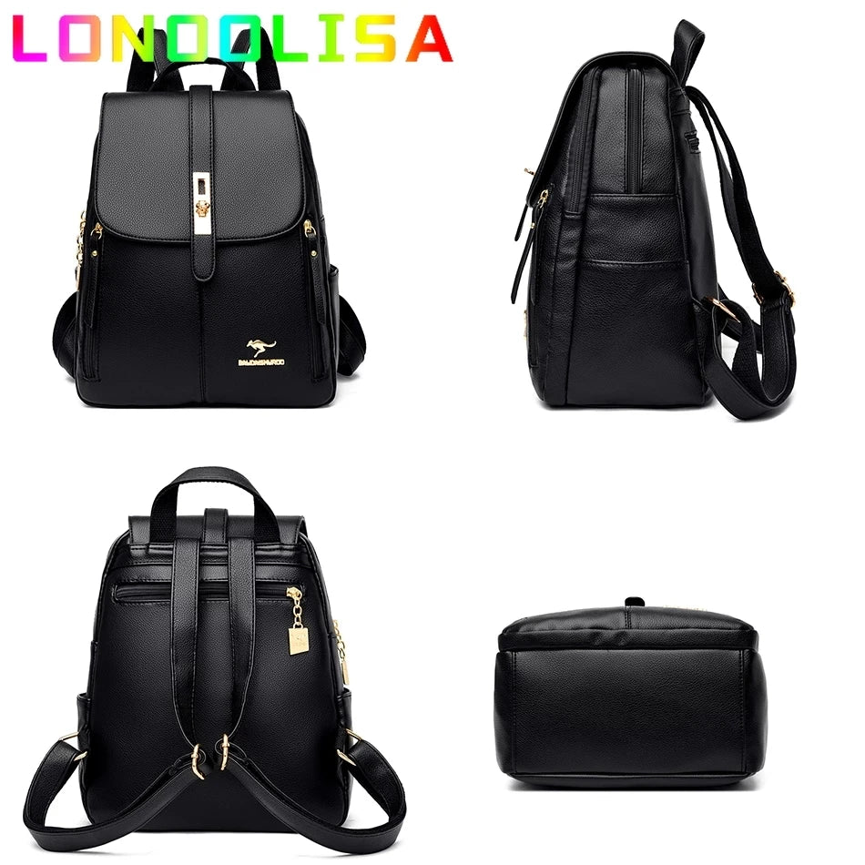Women Backpack 2021 Leather Backpacks Female Designer Backpack For Girls School Bag High Quality Travel Bagpack Ladies Sac A Dos
