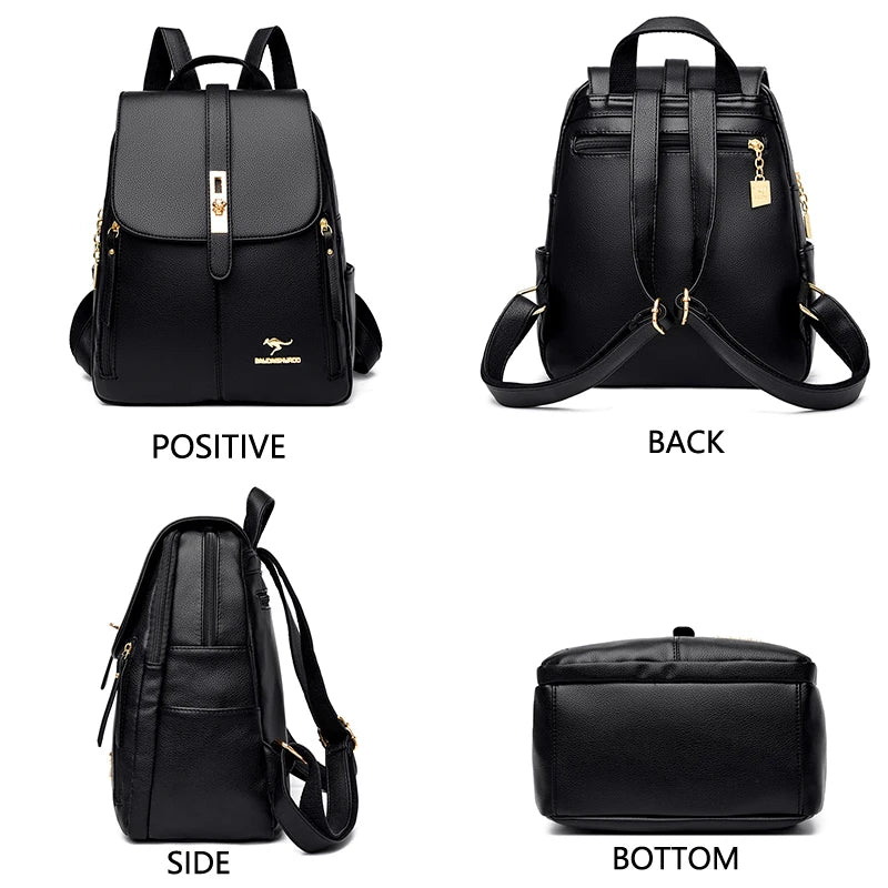 Women Backpack 2024 Leather Backpacks Female Designer Backpack For Girls School Bag High Quality Travel Bagpack Ladies Sac