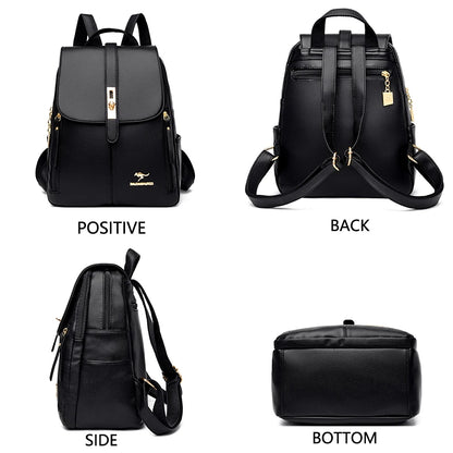 Women Backpack 2024 Leather Backpacks Female Designer Backpack For Girls School Bag High Quality Travel Bagpack Ladies Sac