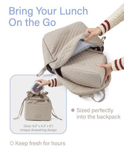 Women Backpack BAGSMART 15.6inch Teenage Girl Laptop Backpack Independent School Lunch Bag Travel Outdoor Backpack with Meal Kit