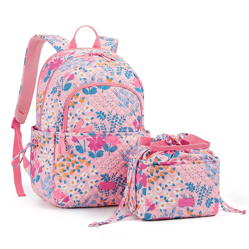 Women Backpack BAGSMART 15.6inch Teenage Girl Laptop Backpack Independent School Lunch Bag Travel Outdoor Backpack with Meal Kit
