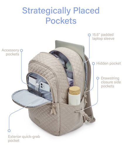 Women Backpack BAGSMART 15.6inch Teenage Girl Laptop Backpack Independent School Lunch Bag Travel Outdoor Backpack with Meal Kit