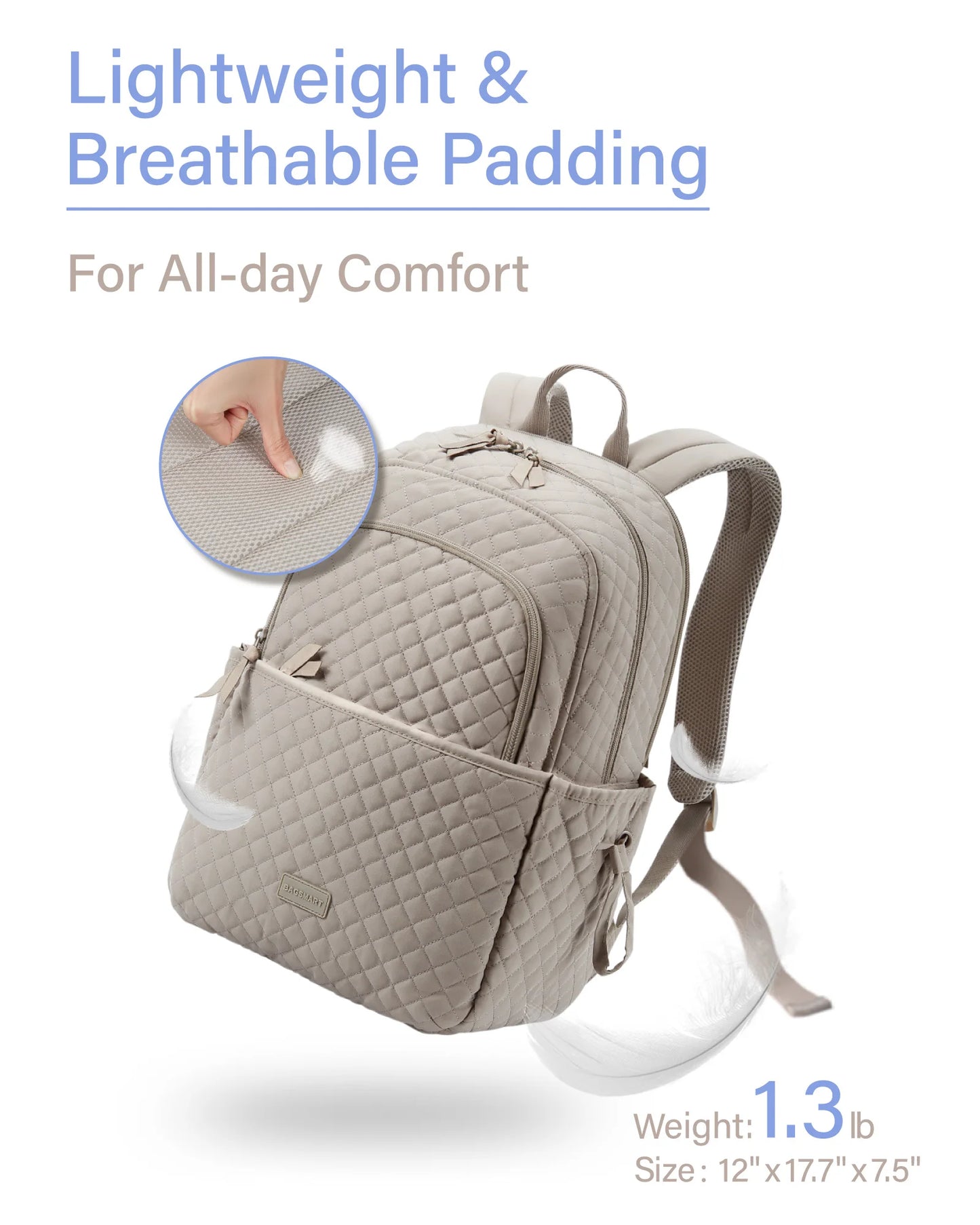 Women Backpack BAGSMART 15.6inch Teenage Girl Laptop Backpack Independent School Lunch Bag Travel Outdoor Backpack with Meal Kit