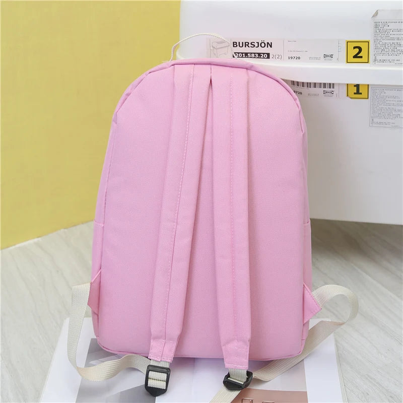 Women Backpack Cat Printing Oxford School Bags For Teenager Girls Preppy Style 5 Set/PC Rucksack Cute Book Bag Mochila Feminina