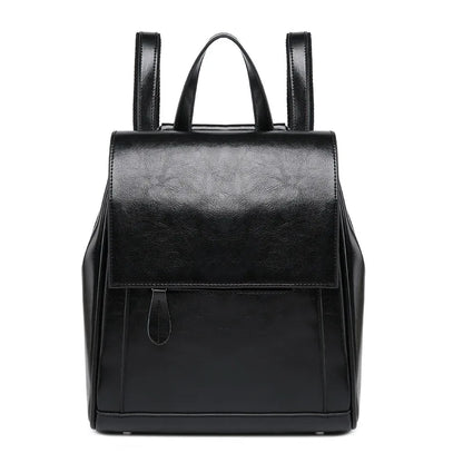 Women Backpack Cross Body Shoulder Bags Oil Wax Genuine Leather School Laptop Fashion Retro Cowhide Female Rucksack Backpacks