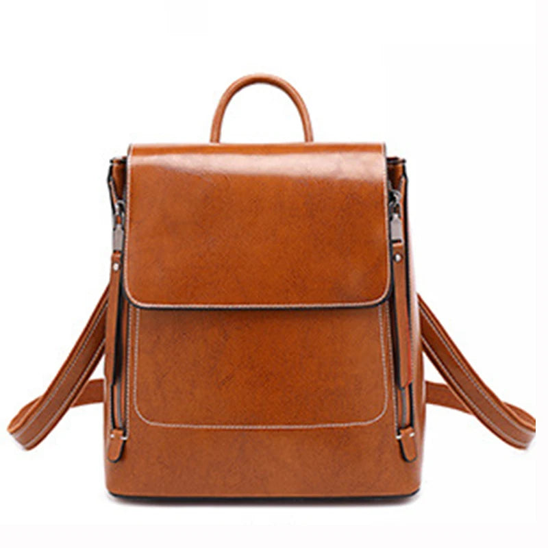 Women Backpack Daypack Shoulder School Book Laptop Bag Genuine Leather Female Lady Cowhide Cross body Messenger Bags Rucksack