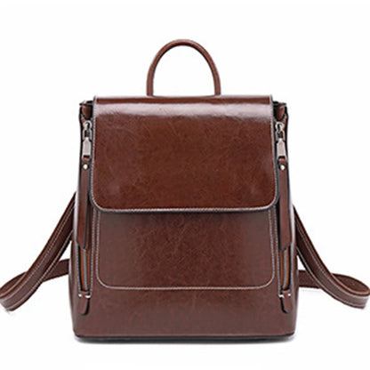 Women Backpack Daypack Shoulder School Book Laptop Bag Genuine Leather Female Lady Cowhide Cross body Messenger Bags Rucksack