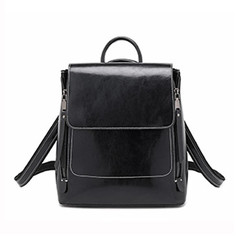 Women Backpack Daypack Shoulder School Book Laptop Bag Genuine Leather Female Lady Cowhide Cross body Messenger Bags Rucksack
