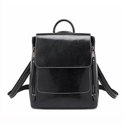 Women Backpack Daypack Shoulder School Book Laptop Bag Genuine Leather Female Lady Cowhide Cross body Messenger Bags Rucksack