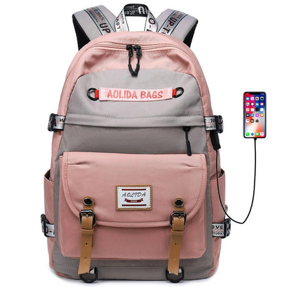 Women Backpack Fashion Waterproof Rucksack for Teen Girls School Bag Laptop 14 15 15.6 Inch USB College Back Pack Mochila