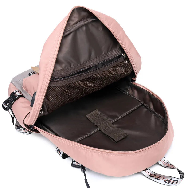 Women Backpack Fashion Waterproof Rucksack for Teen Girls School Bag Laptop 14 15 15.6 Inch USB College Back Pack Mochila