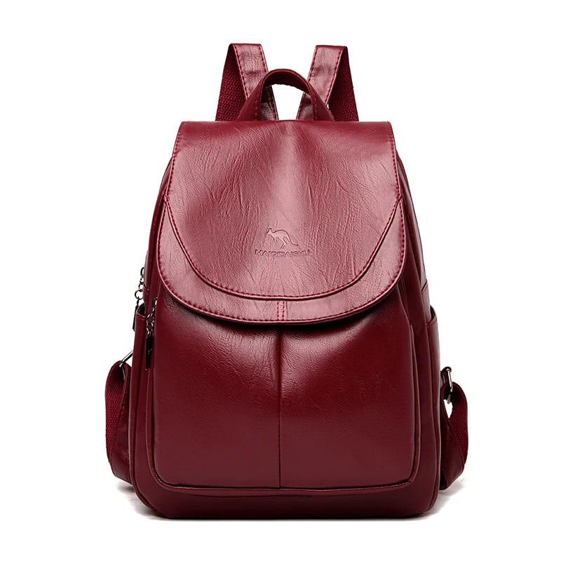 Women Backpack High Quality Soft Leather Female Vintage Bag School Bags Travel Bagpack Ladies Large Capacity Bookbag Rucksack