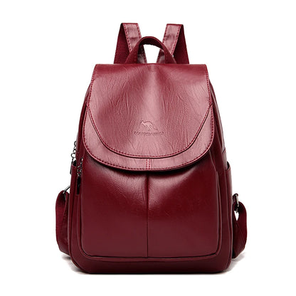 Women Backpack High Quality Soft Leather Female Vintage Bag School Bags Travel Bagpack Ladies Large Capacity Bookbag Rucksack