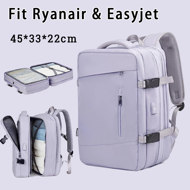 Women Backpack Laptop College Ajastable Waterproof Travel Bag Airline Expandable Large Capacity Light High Quality Backpacks USB
