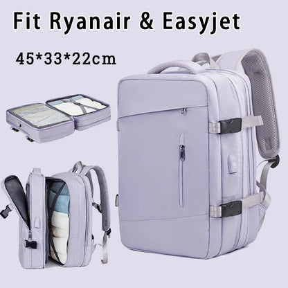 Women Backpack Laptop College Ajastable Waterproof Travel Bag Airline Expandable Large Capacity Light High Quality Backpacks USB