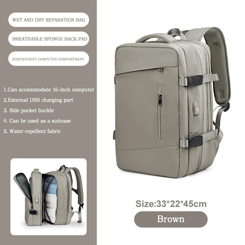Women Backpack Laptop College Ajastable Waterproof Travel Bag Airline Expandable Large Capacity Light High Quality Backpacks USB