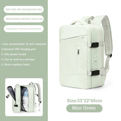 Women Backpack Laptop College Ajastable Waterproof Travel Bag Airline Expandable Large Capacity Light High Quality Backpacks USB