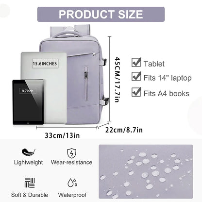 Women Backpack Laptop College Ajastable Waterproof Travel Bag Airline Expandable Large Capacity Light High Quality Backpacks USB