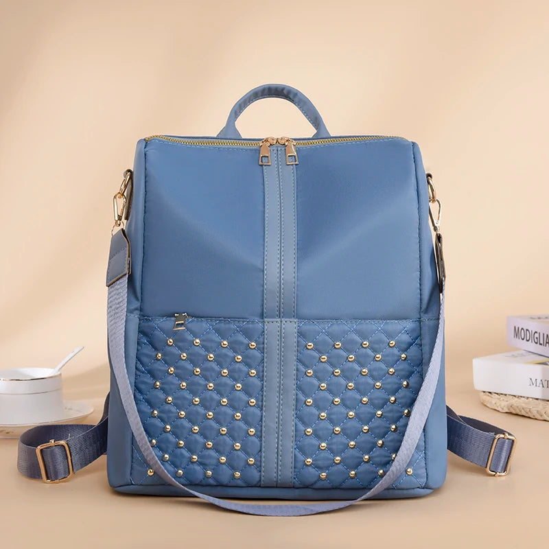 Women Backpack Large Capacity Casual Travel Bagpack Simple Solid Color Shoulder Bag High Quality Oxford Cloth Racksack Mochilas