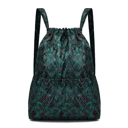 Women Backpack Sports Cloth Bunch Pocket Drawstring Rucksack Women's Folding Portable Shopping Bag Outdoor Travel Packs