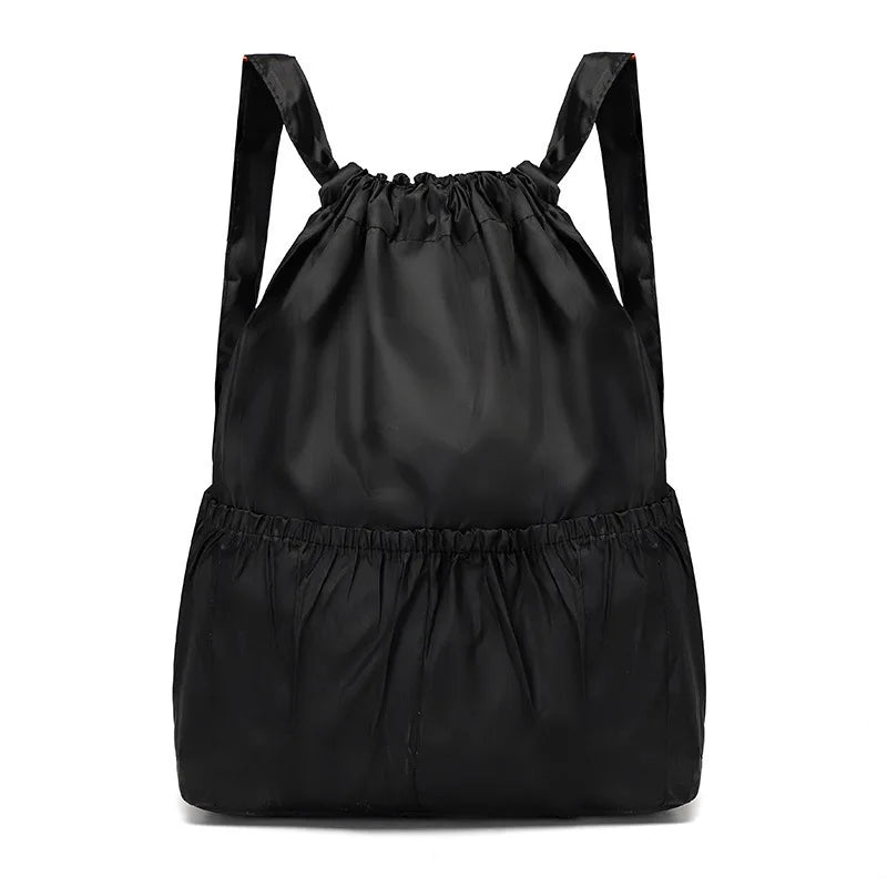 Women Backpack Sports Cloth Bunch Pocket Drawstring Rucksack Women's Folding Portable Shopping Bag Outdoor Travel Packs