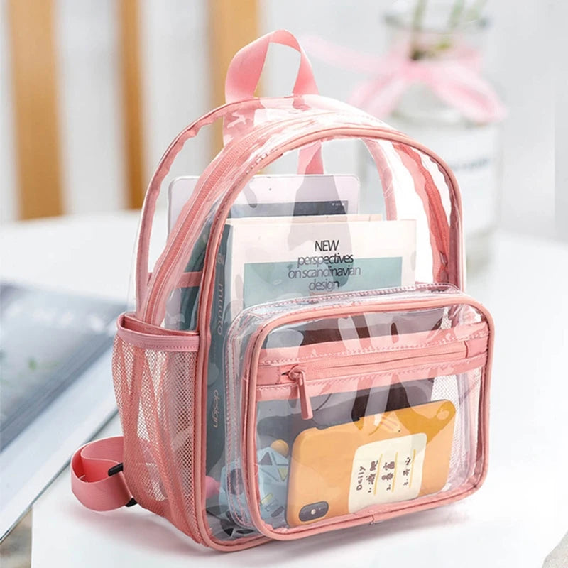 Women Backpack Transparent PVC Bag Female Fashion College Students Bookbag Travel Daypack for Teenager Girls