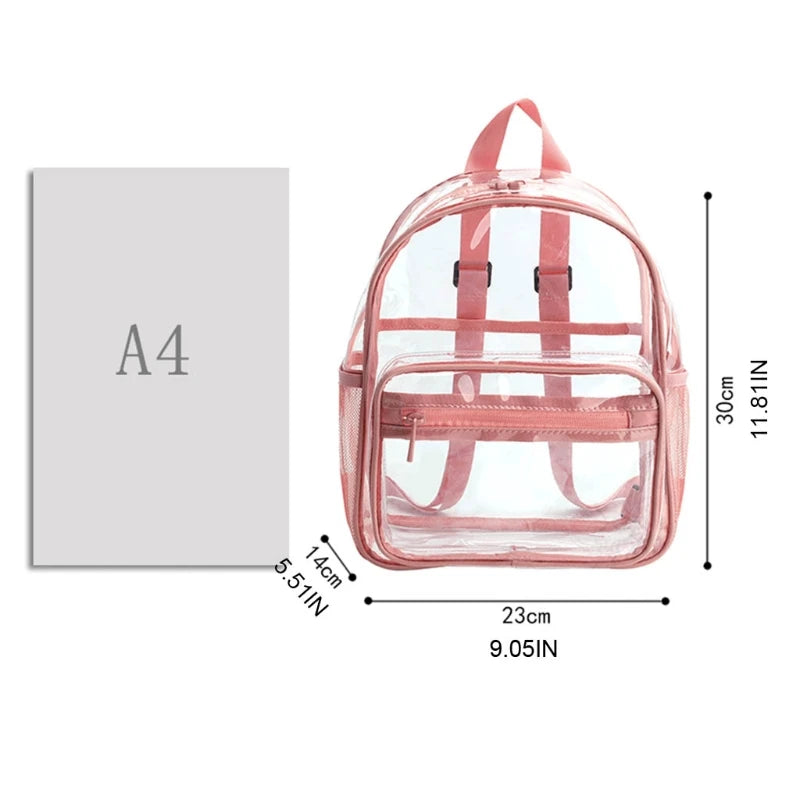 Women Backpack Transparent PVC Bag Female Fashion College Students Bookbag Travel Daypack for Teenager Girls