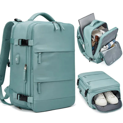 Women Backpack Trend 2024 with Shoe Bag Waterproof Laptop Schoolbag College Men's Durable Multifinonal Travel Backpacks Business