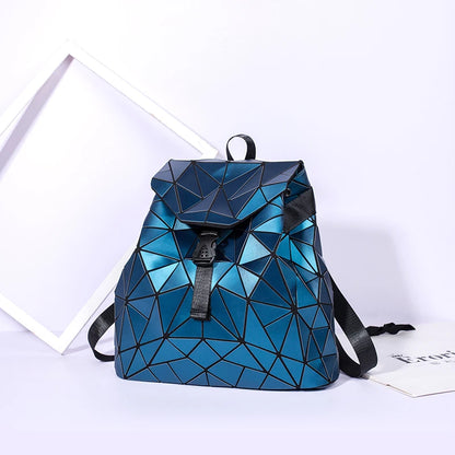 Women Backpack matte Geometric bag Female Backpacks For Teenage Girls Bagpack Drawstring Bag Holographic Backpack
