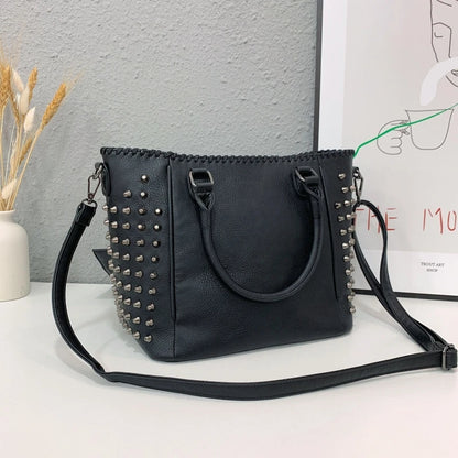 Women Bag Pu Leather Crossbody Bag Purse Skull Handbag Punk Shoulder Bags with Wallet Satchel Messenger Tote