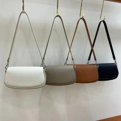 Women Bags Fashion Simple 2024 New Genuine Leather Shoulder Handbags Elegant Commuter All-match Purses Clutch Casual Bolsas
