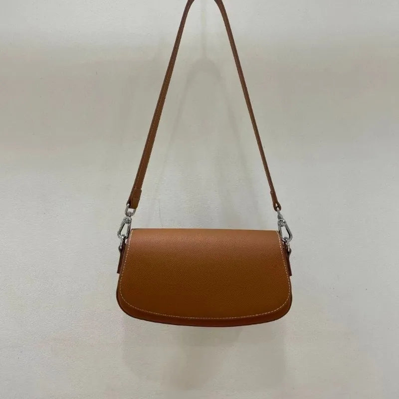 Women Bags Fashion Simple 2024 New Genuine Leather Shoulder Handbags Elegant Commuter All-match Purses Clutch Casual Bolsas