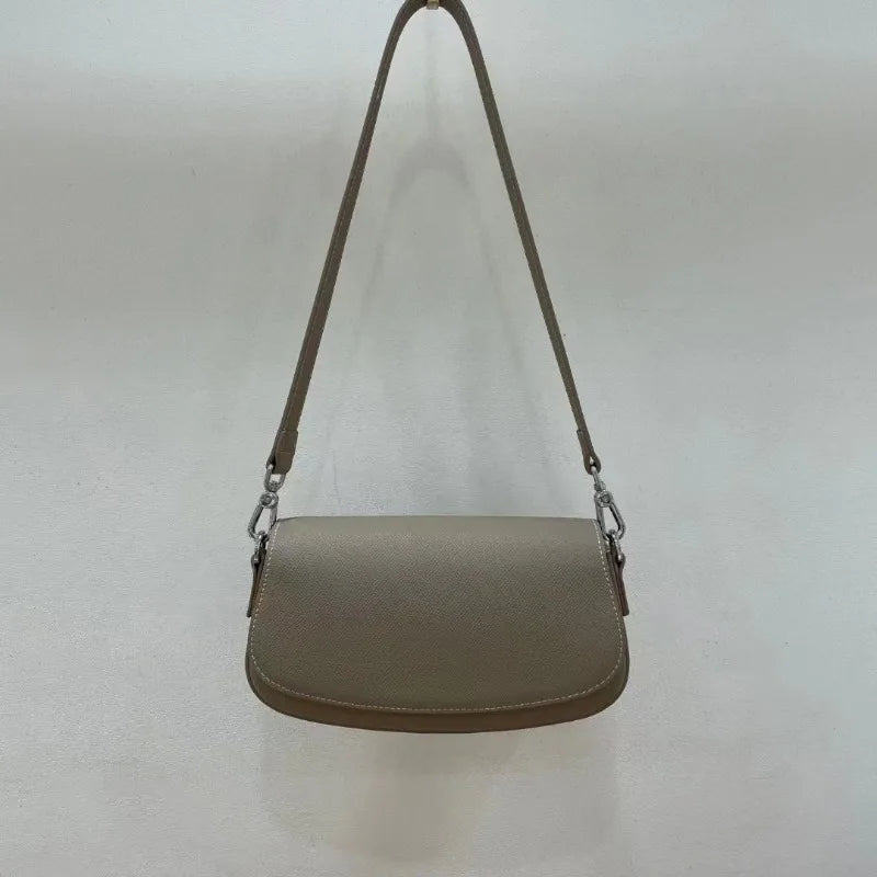 Women Bags Fashion Simple 2024 New Genuine Leather Shoulder Handbags Elegant Commuter All-match Purses Clutch Casual Bolsas