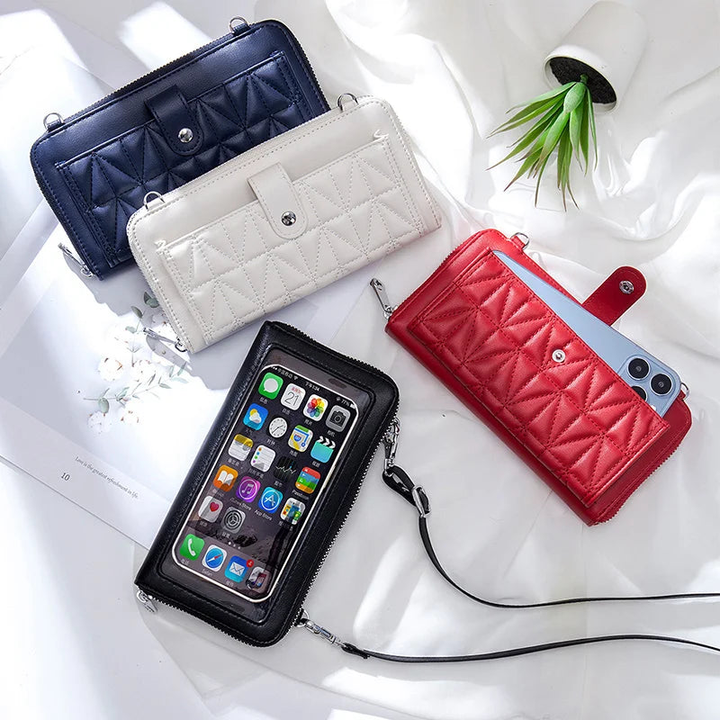 Women Bags Genuine Leather Wallets Touch Screen Phone Bag Purse Lady Crossbody Bags Cell Phone Purse and Handbags Female Bag
