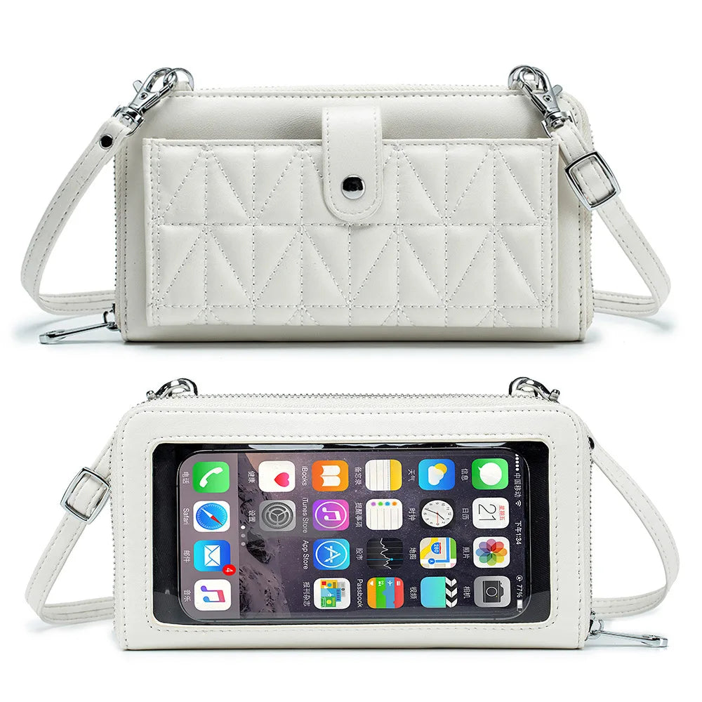 Women Bags Genuine Leather Wallets Touch Screen Phone Bag Purse Lady Crossbody Bags Cell Phone Purse and Handbags Female Bag