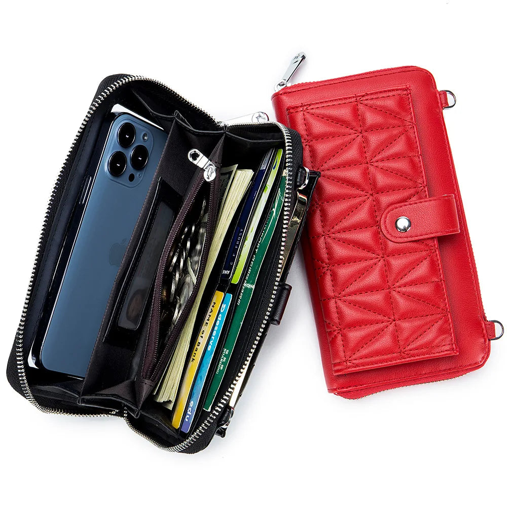 Women Bags Genuine Leather Wallets Touch Screen Phone Bag Purse Lady Crossbody Bags Cell Phone Purse and Handbags Female Bag