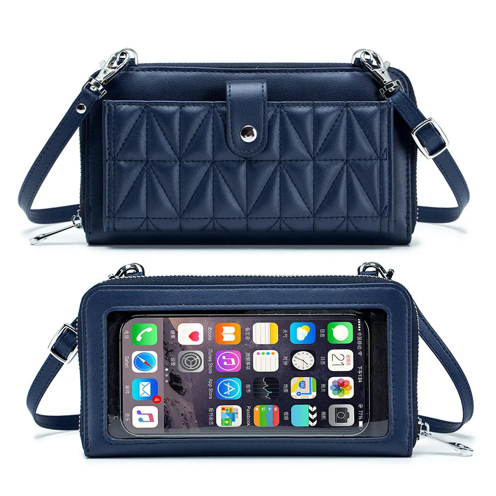 Women Bags Genuine Leather Wallets Touch Screen Phone Bag Purse Lady Crossbody Bags Cell Phone Purse and Handbags Female Bag