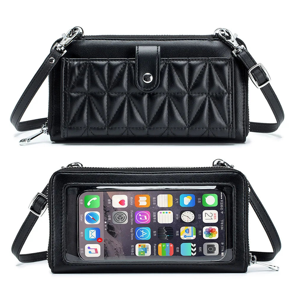 Women Bags Genuine Leather Wallets Touch Screen Phone Bag Purse Lady Crossbody Bags Cell Phone Purse and Handbags Female Bag