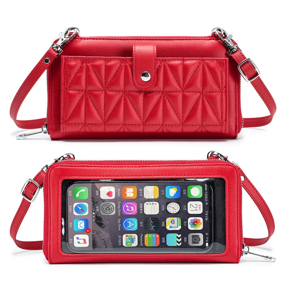 Women Bags Genuine Leather Wallets Touch Screen Phone Bag Purse Lady Crossbody Bags Cell Phone Purse and Handbags Female Bag