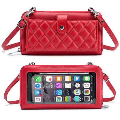 Women Bags Genuine Leather Wallets Touch Screen Phone Bag Purse Lady Crossbody Bags Cell Phone Purse and Handbags Female Bag