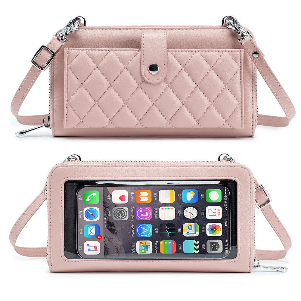 Women Bags Genuine Leather Wallets Touch Screen Phone Bag Purse Lady Crossbody Bags Cell Phone Purse and Handbags Female Bag
