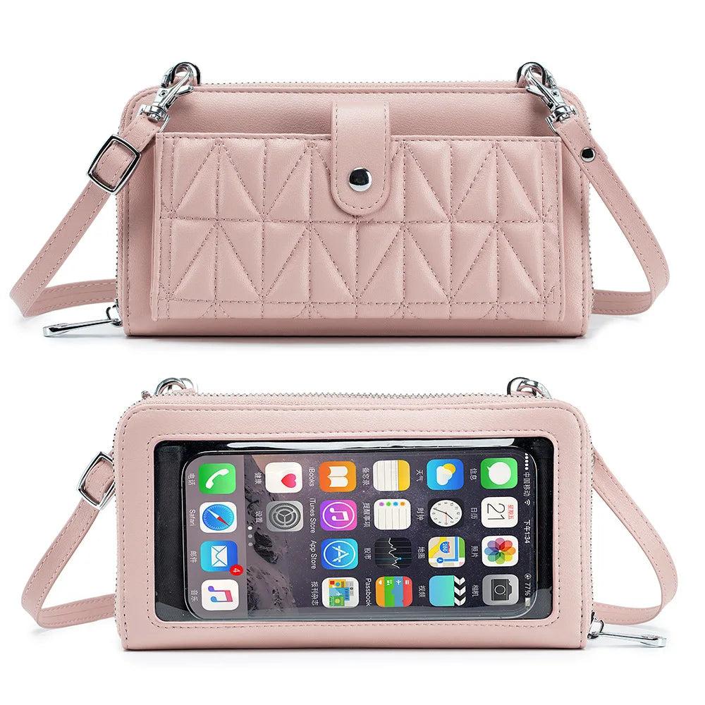 Women Bags Genuine Leather Wallets Touch Screen Phone Bag Purse Lady Crossbody Bags Cell Phone Purse and Handbags Female Bag