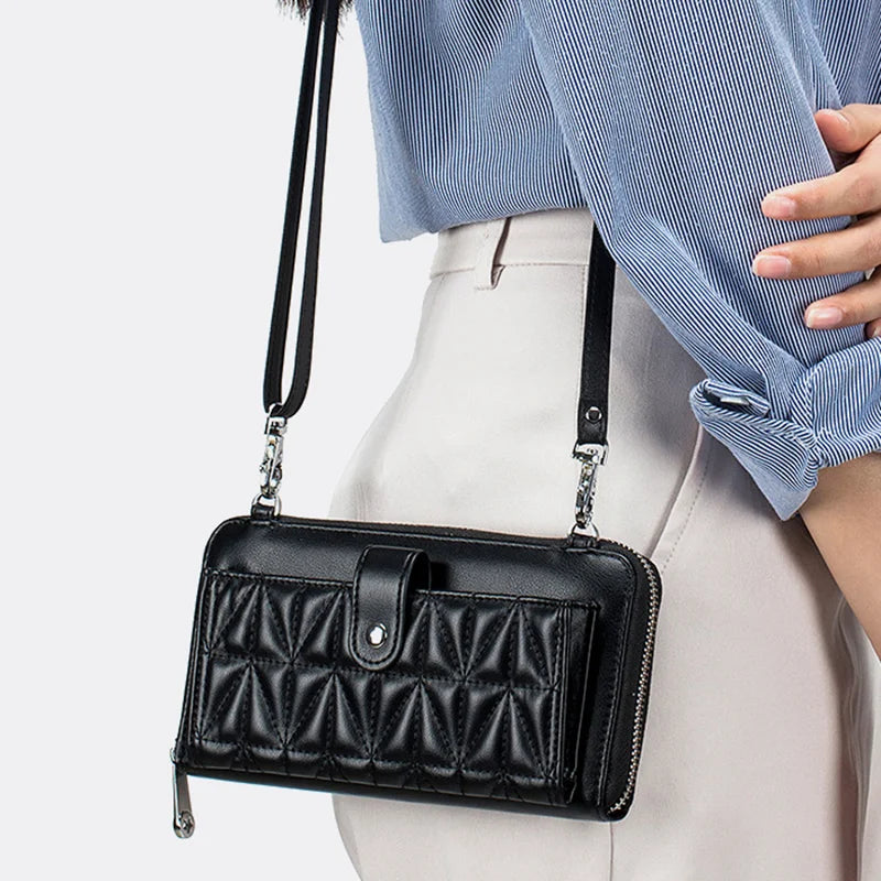 Women Bags Genuine Leather Wallets Touch Screen Phone Bag Purse Lady Crossbody Bags Cell Phone Purse and Handbags Female Bag